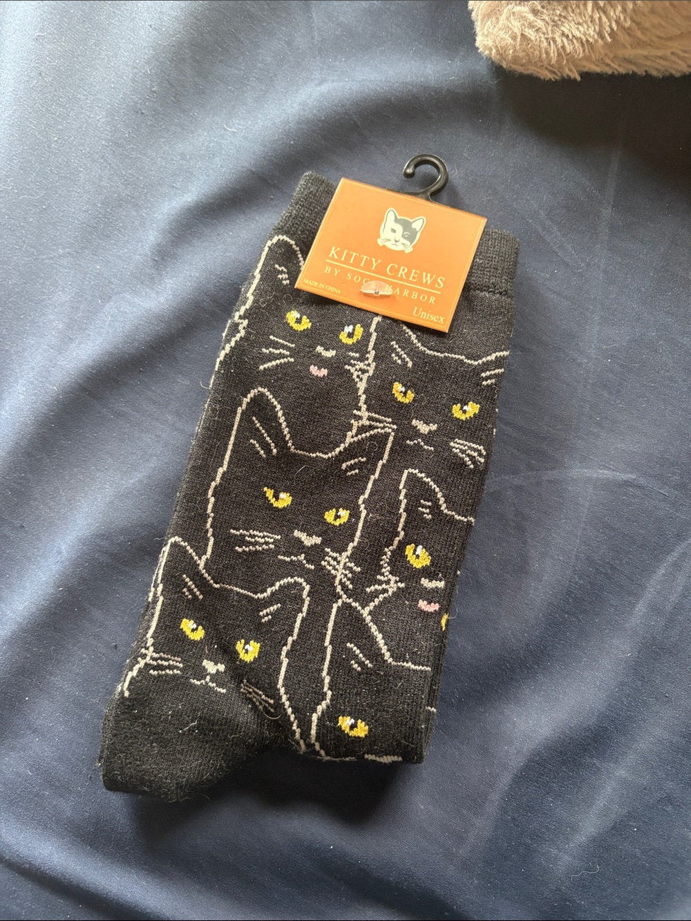 Black Cat Pattern Pet Socks - Black